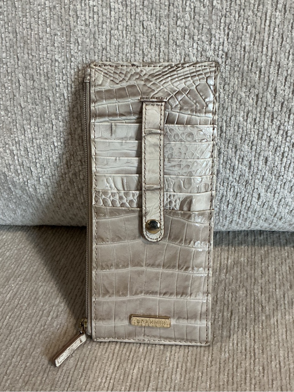 Brahmin Pearl Birch Melbourne Leather Slim Credit Card Wallet